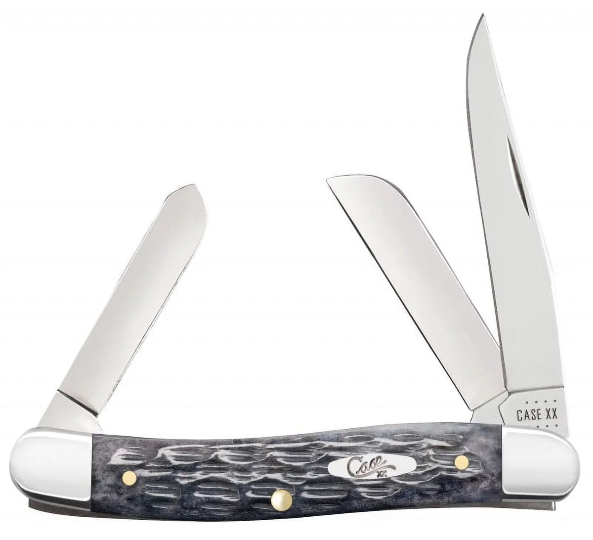 Case  Knives Pocket Worn Crandall Jigged Gray Bone Medium Stockman Carbon Steel Pocket Knife 58413