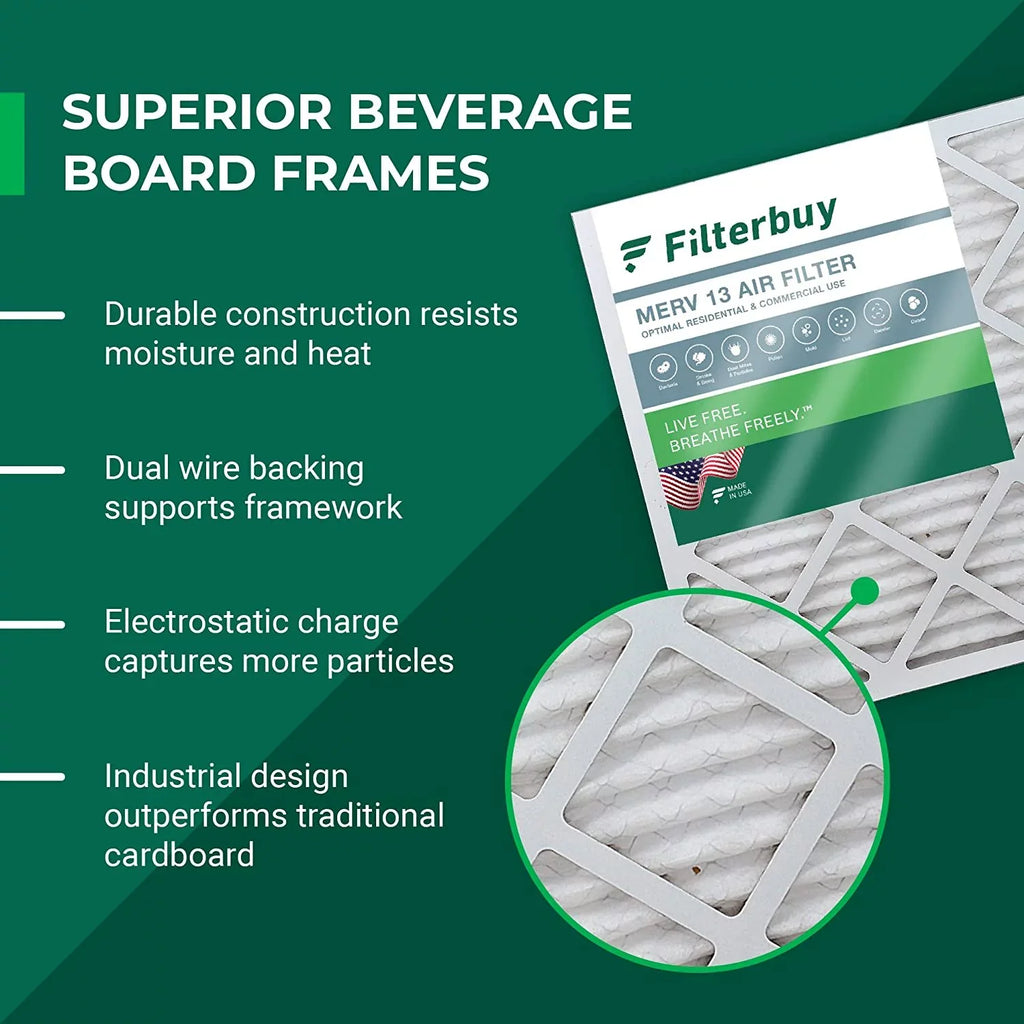 Filterbuy 16x21x1  13 Pleated   Furnace Air Filters (1-Pack)