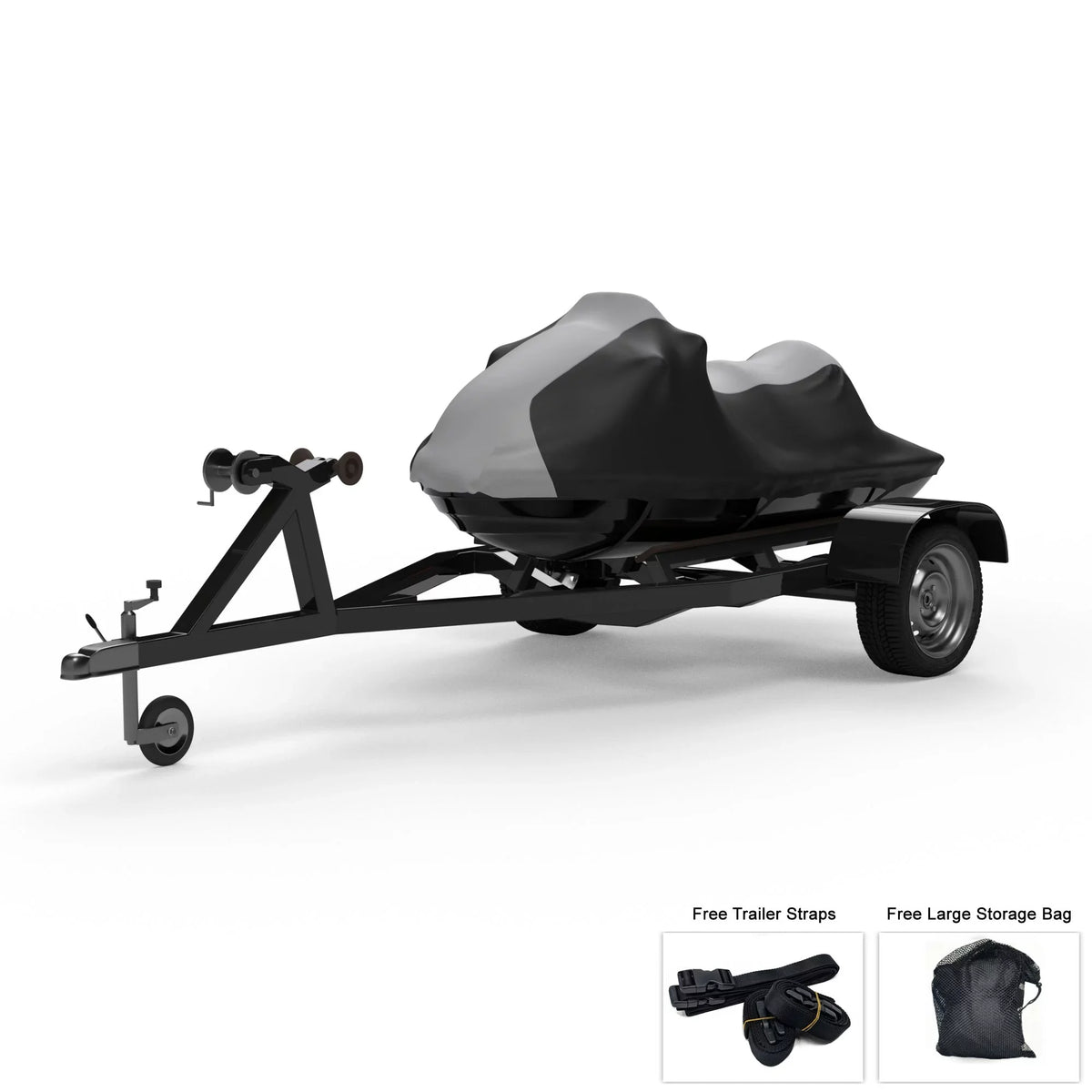 Weatherproof Jet Ski Cover For  Jet Ski Ultra 300X 2007-2013 -  / Black Color - All Weather - Trailerable - Protects from Rain, Sun, And More! Includes Trailer Straps And Storage Bag