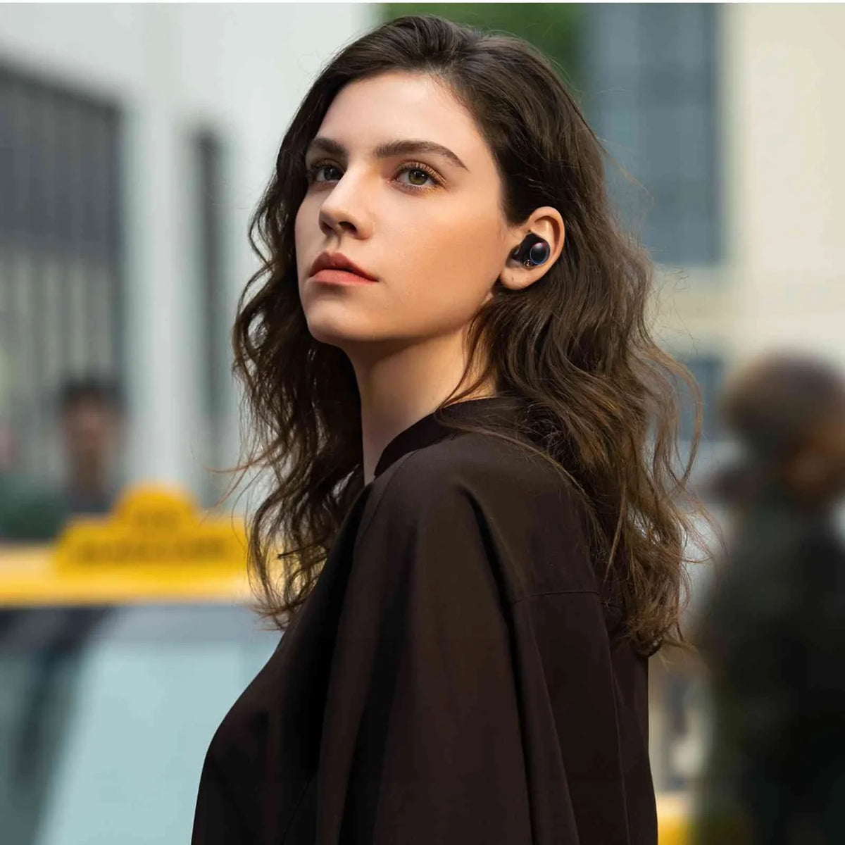 UrbanX True Wireless Bluetooth Earbuds + Charging Case, Black, Dual Connect,  Water Resistance, Bluetooth 5.2 Connection, Balanced, Bass Boost Compatible with Lenovo Pad