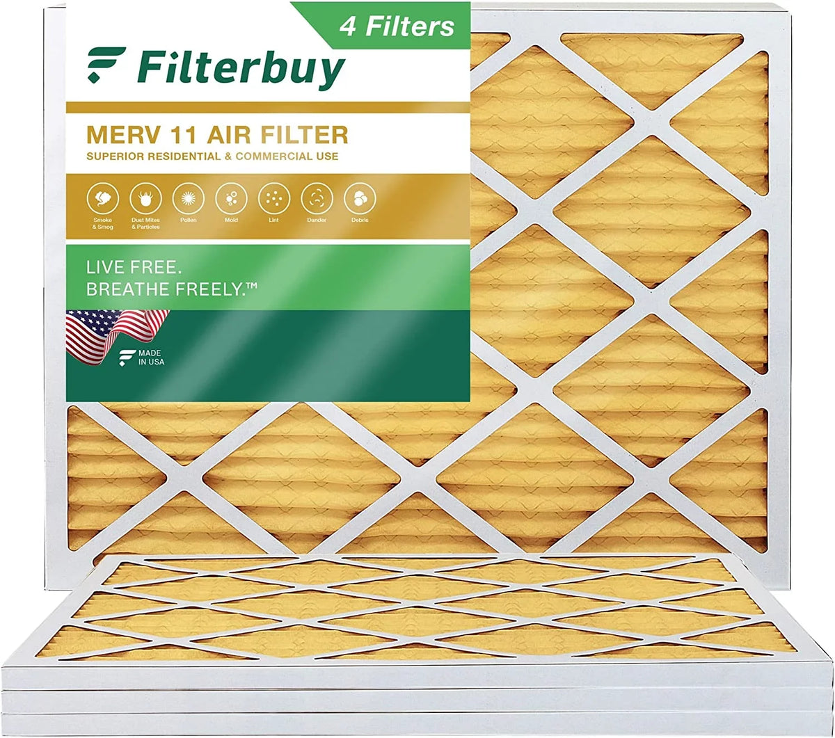 Filterbuy 16x21x1  11 Pleated   Furnace Air Filters (4-Pack)