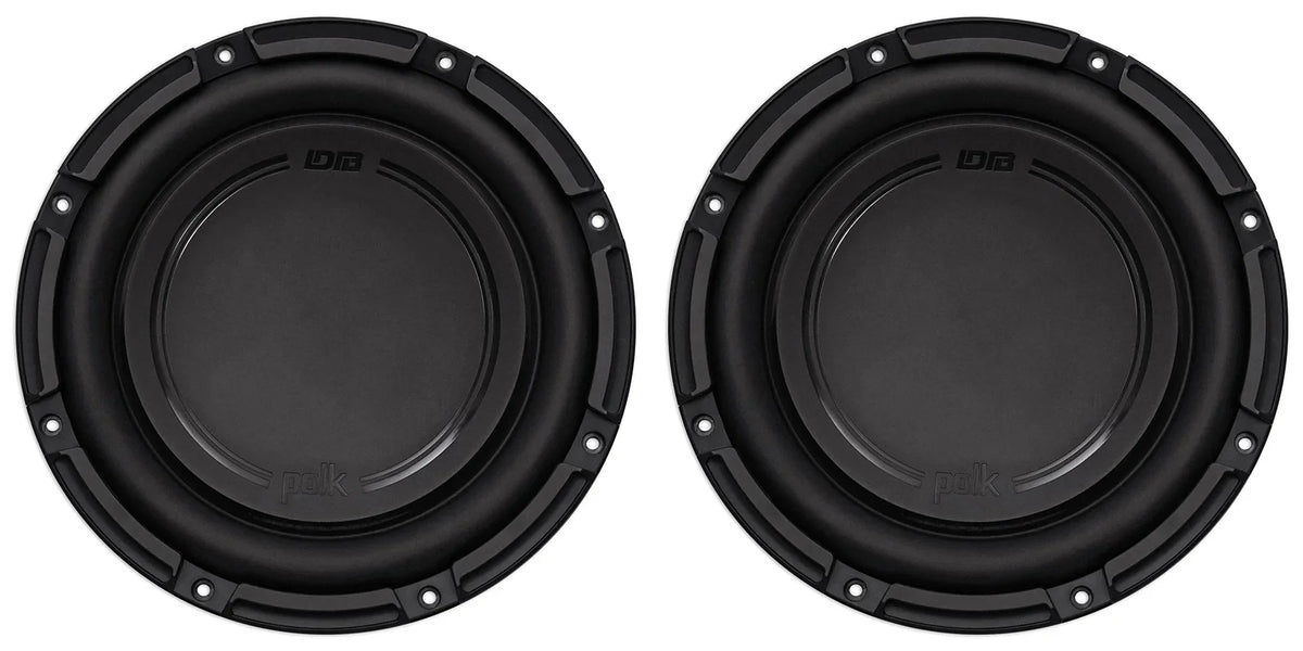 (2) Polk Audio  10” 1050w Single 4-Ohm Car/Marine Audio Subwoofers Subs