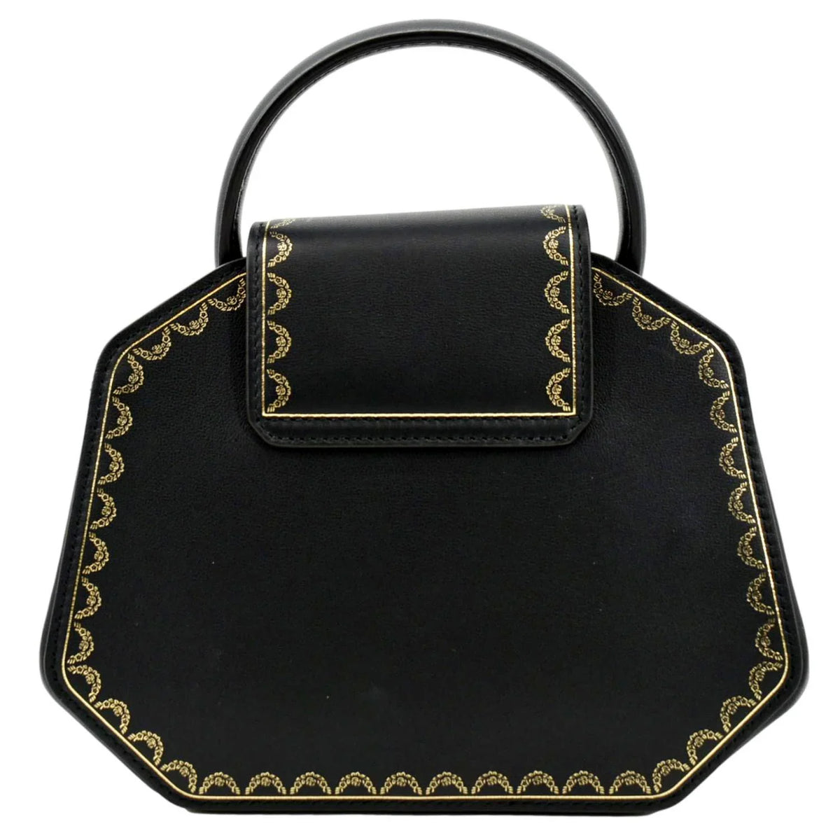 Pre-owned  Guirlande Mini Calfskin Leather Top Handle Satchel Bag Black