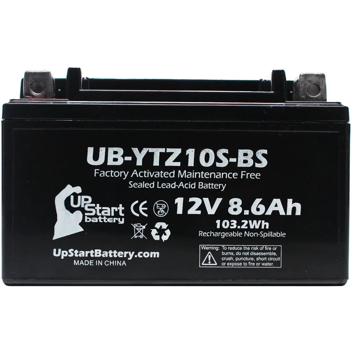 5-Pack UpStart Battery Replacement for 2011 Yamaha - 1000CC Factory Activated, Maintenance Free, Motorcycle Battery - 12V, 8.6Ah, --