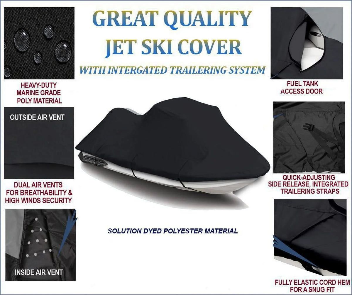 600  JetSki Cover Compatible for Polaris Pro 1200 2000 2001 Jet Ski Cover 1-2 Seater