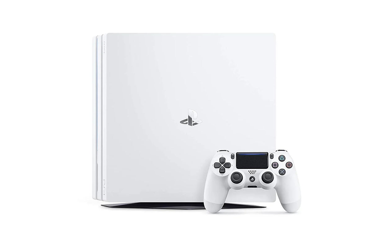Sony PlayStation 4 Original 500GB Matte White Gaming Console With 2 Controller +  Earbuds With Microphone   Bundle Used
