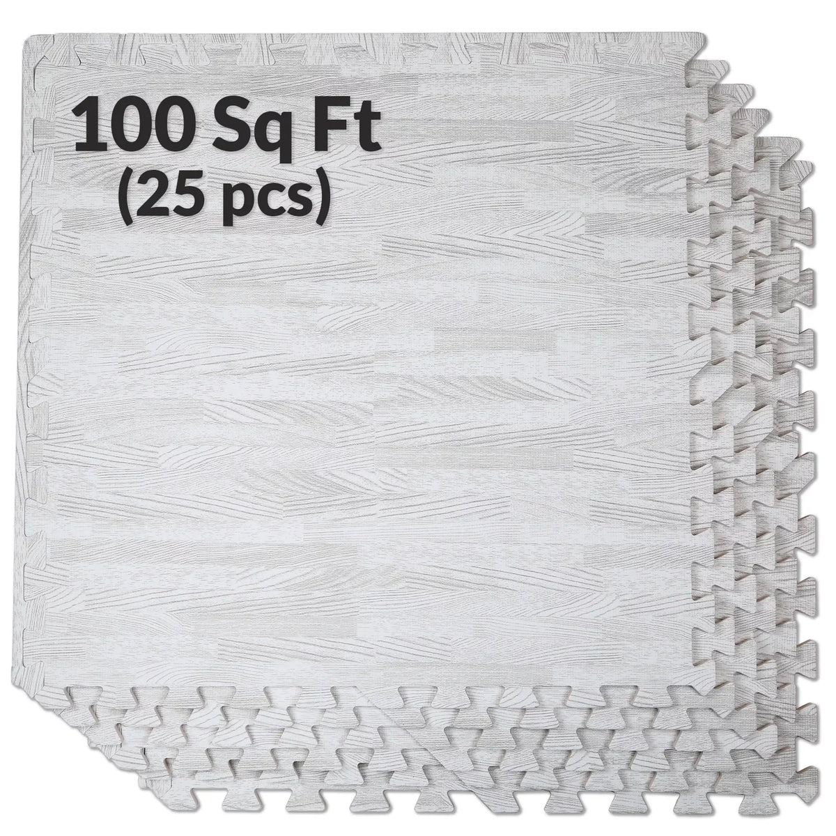 Home Aesthetics 100 Sq. Ft 3/8 Inch Thick Interlocking Foam Mats Flooring, White