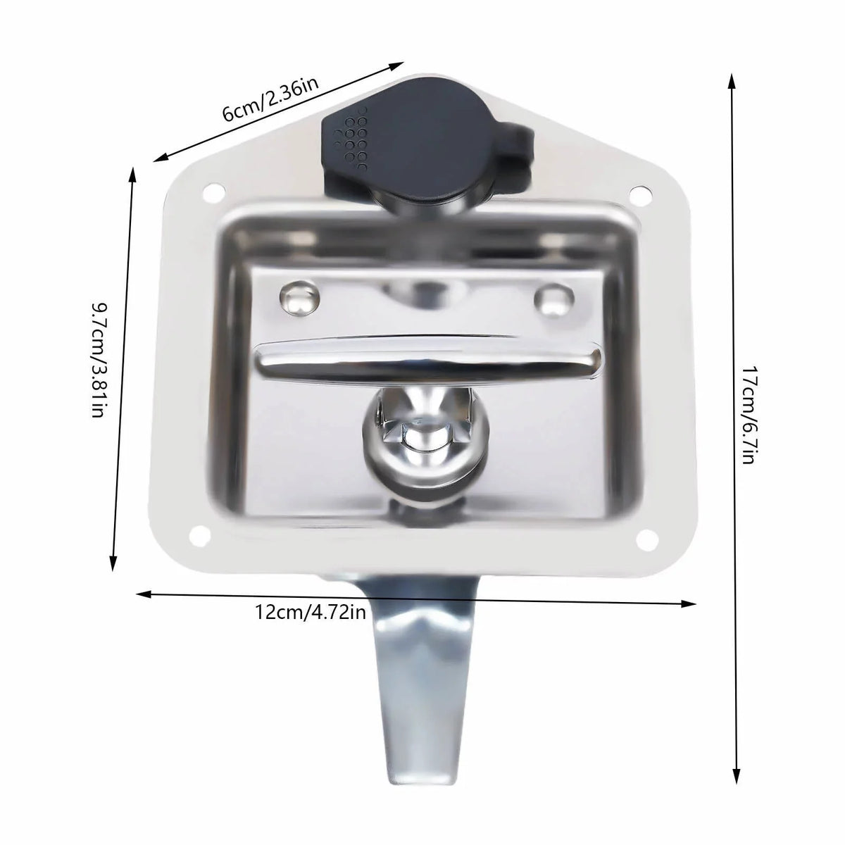 Set of 6 Folding -handle Tool Box Lock  Door Latch w/ 12 Keys Stainless Steel