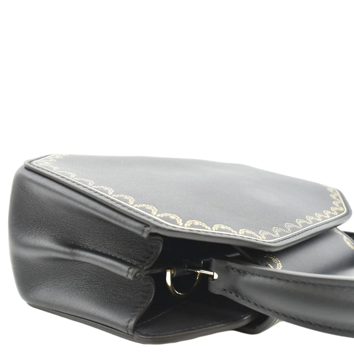 Pre-owned  Guirlande Mini Calfskin Leather Top Handle Satchel Bag Black