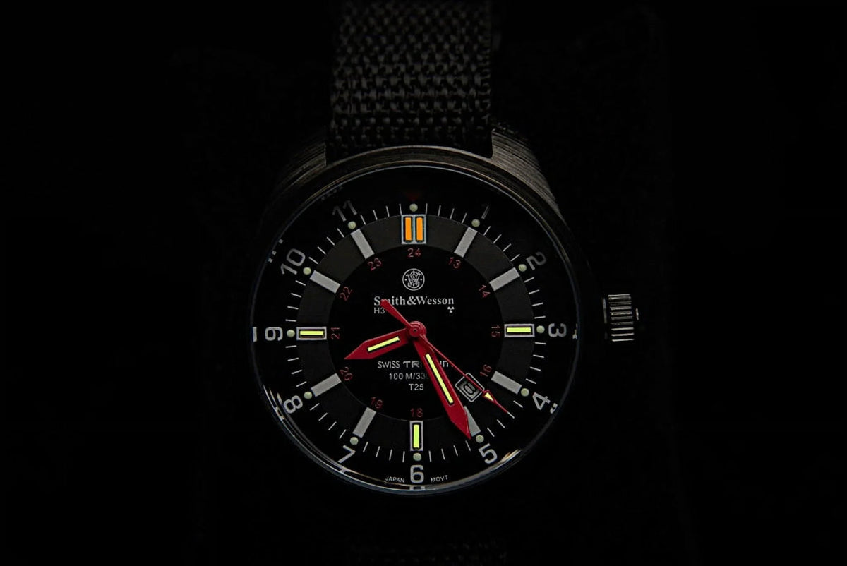 & Military Tritium Watch with 3 Interchange Straps