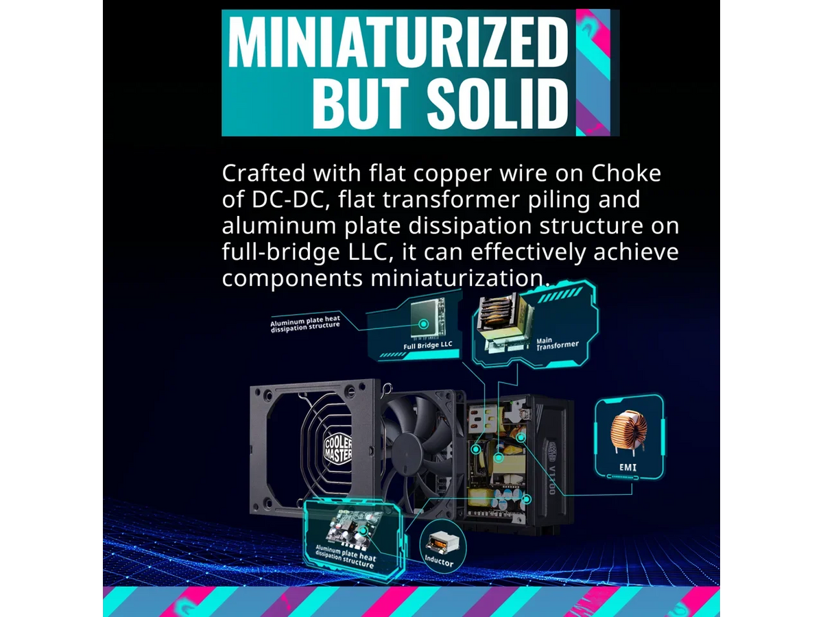 Cooler Master   Platinum Fully Modular, Fully .0, 1100W , 80+ Platinum Efficiency,  Bracket Included,  Form Factor (---)