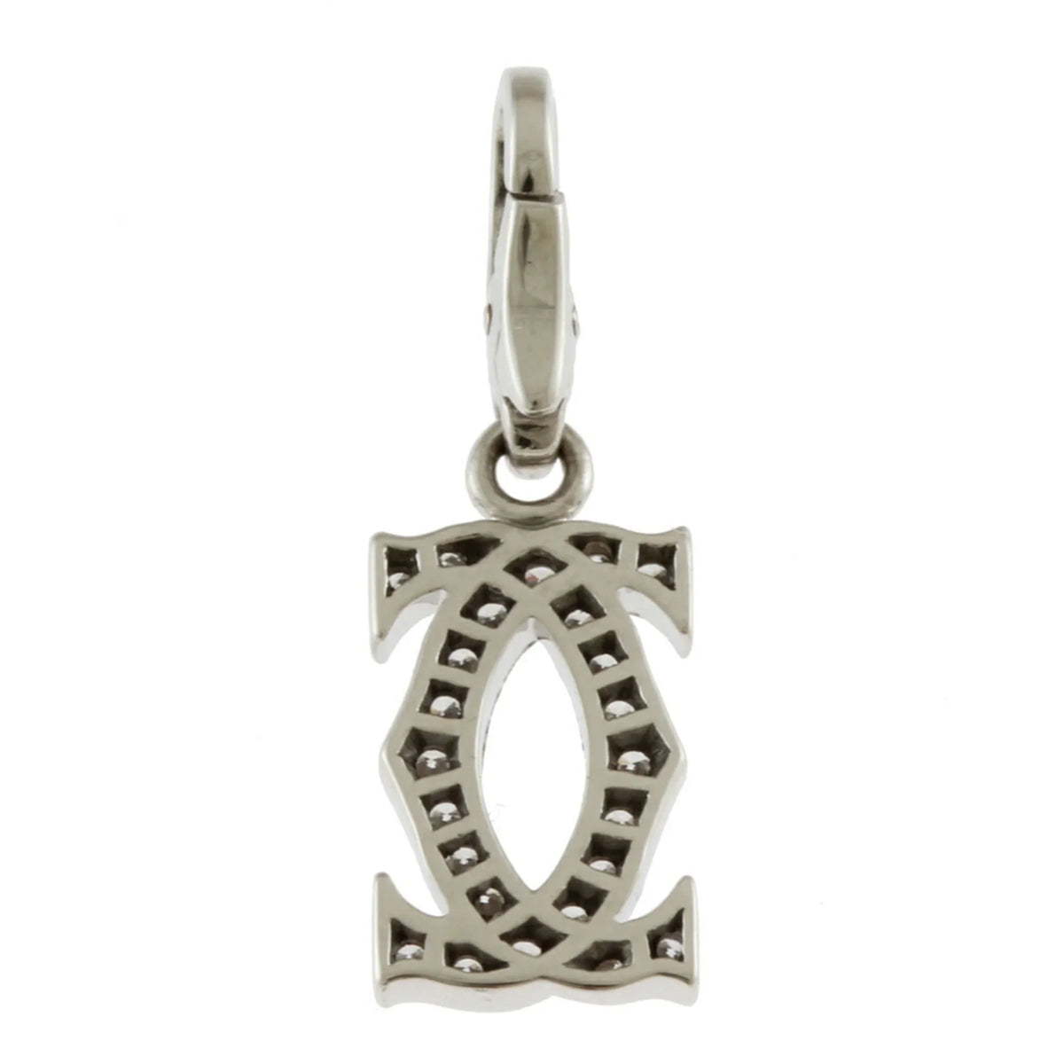 Pre-Owned Cartier 2C Diamond Pendant Top 18K Ladies   (Like New)