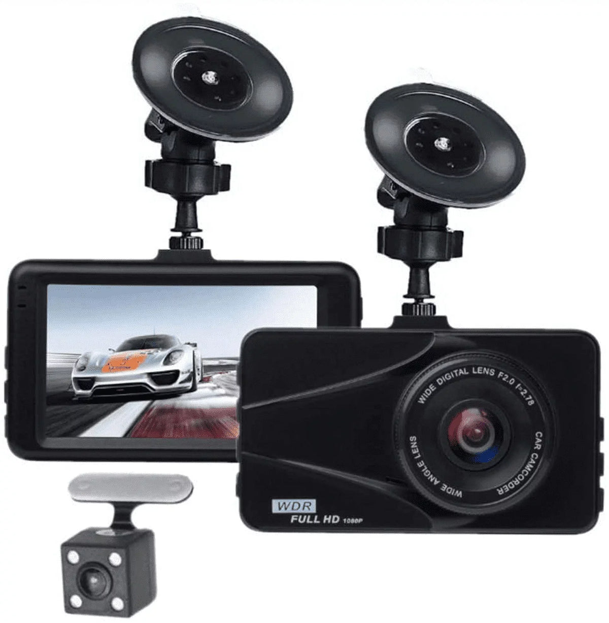 Plus  Dash Cam For semi truck with night vision Dual Travel Recorder Full  3"  Screen 170° Wide Angle, , -Sensor, Loop Recording Motion Detection Excellent Video Images