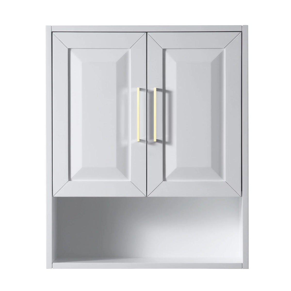 Wyndham Collection  Dark Blue Daria Over-the-Toilet Bathroom Wall-Mounted Storage Cabinet with Matte Black Trim