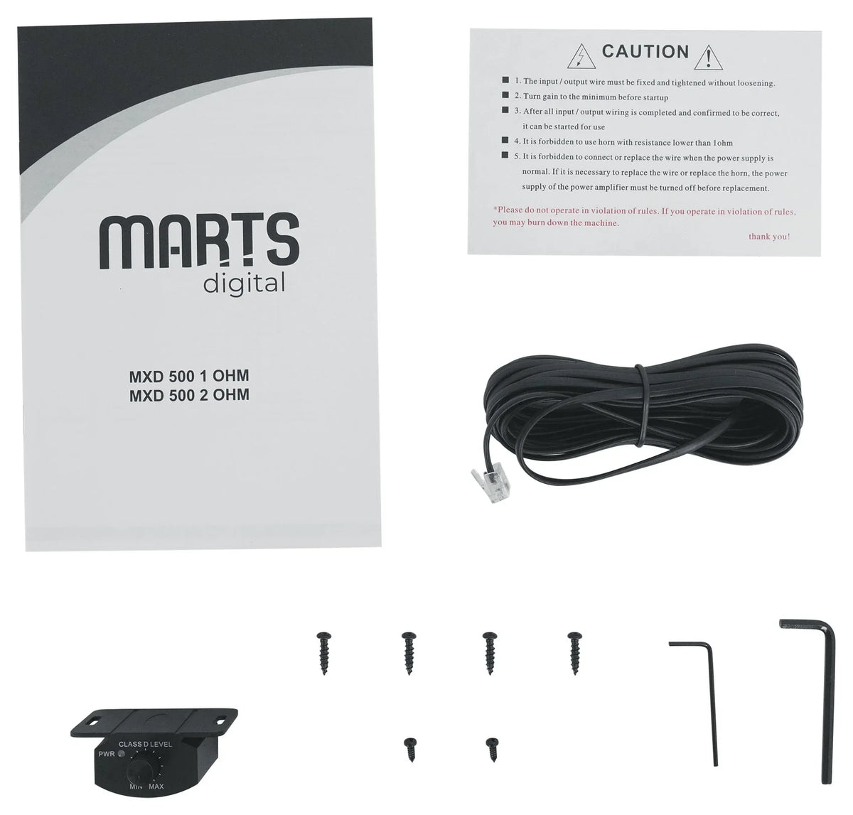 Marts Digital  500 1  500w  Mono Car Amplifier+Bass Remote+Amp Kit