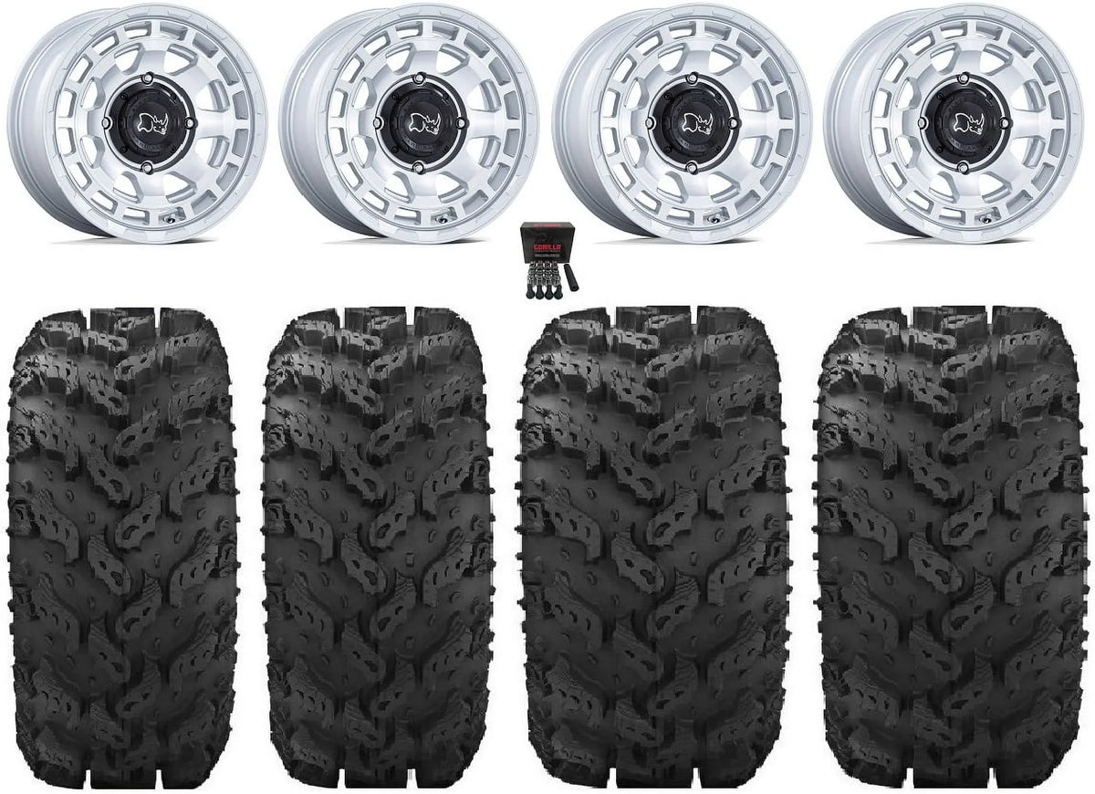 Black Rhino Chamber 14" Wheels Si 27" Reptile Tires Kawasaki Mule Pro