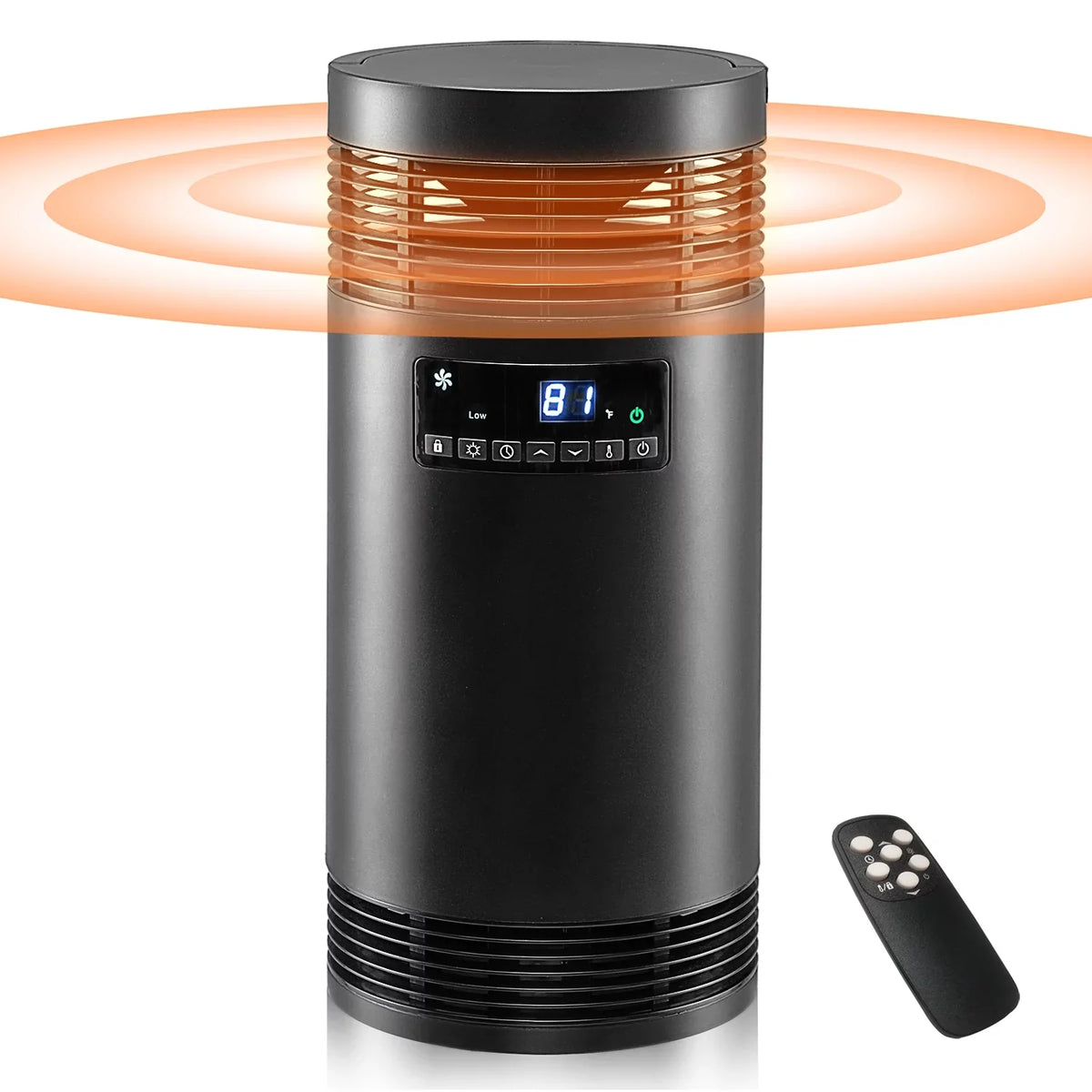 360° Surround Space Heater for Indoor Use, 1500W  Ceramic Office Heater with Thermostat, Fan Only Mode, Electric Portable Heater with Safety Protection for Office Desk