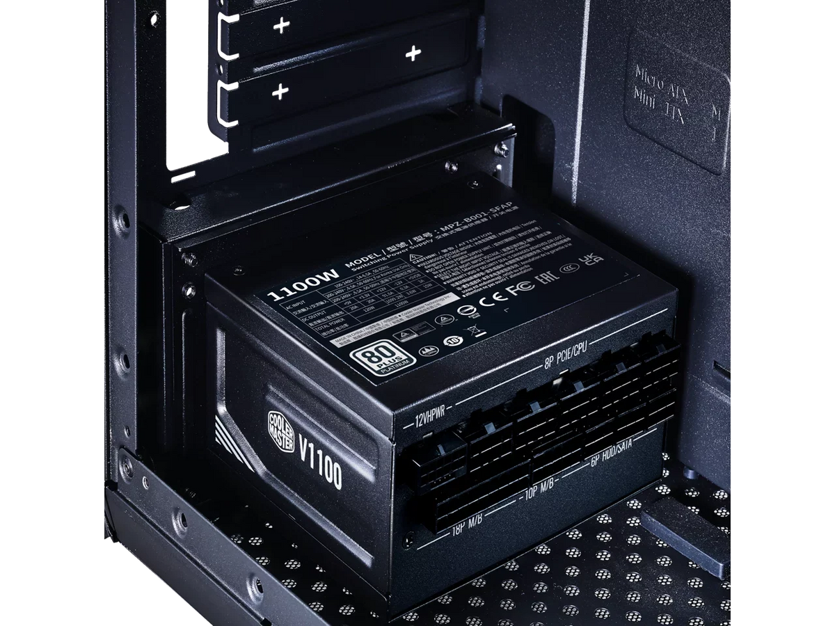 Cooler Master   Platinum Fully Modular, Fully .0, 1100W , 80+ Platinum Efficiency,  Bracket Included,  Form Factor (---)