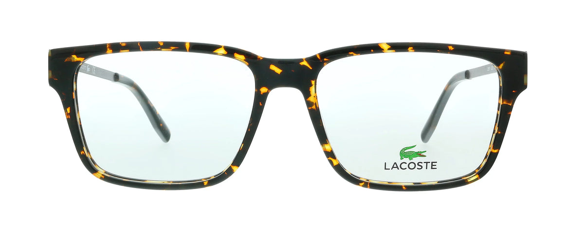 Lacoste  220 Dark Havana Modified Rectangle Eyeglasses for mens