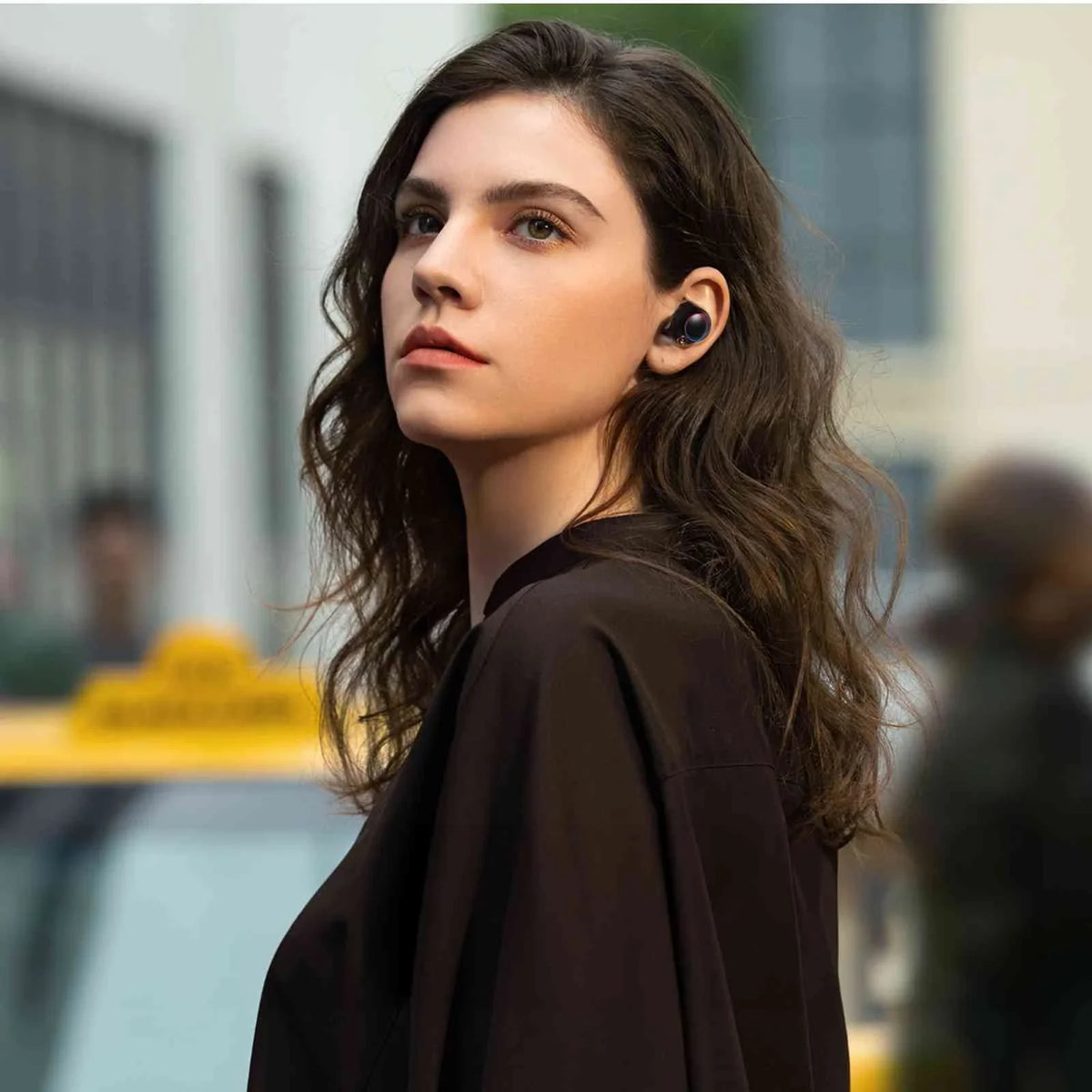 UrbanX True Wireless Bluetooth Earbuds + Charging Case, Black, Dual Connect,  Water Resistance, Bluetooth 5.2 Connection, Balanced, Bass Boost Compatible with Lenovo Tab 4 10 Plus