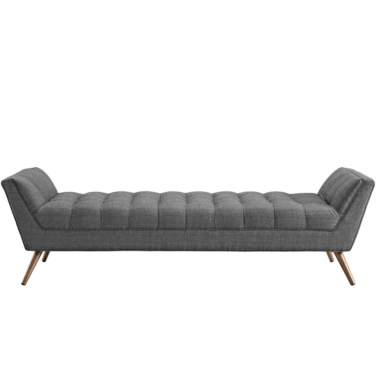 Modern Contemporary Fabric Bench , Grey, Fabric