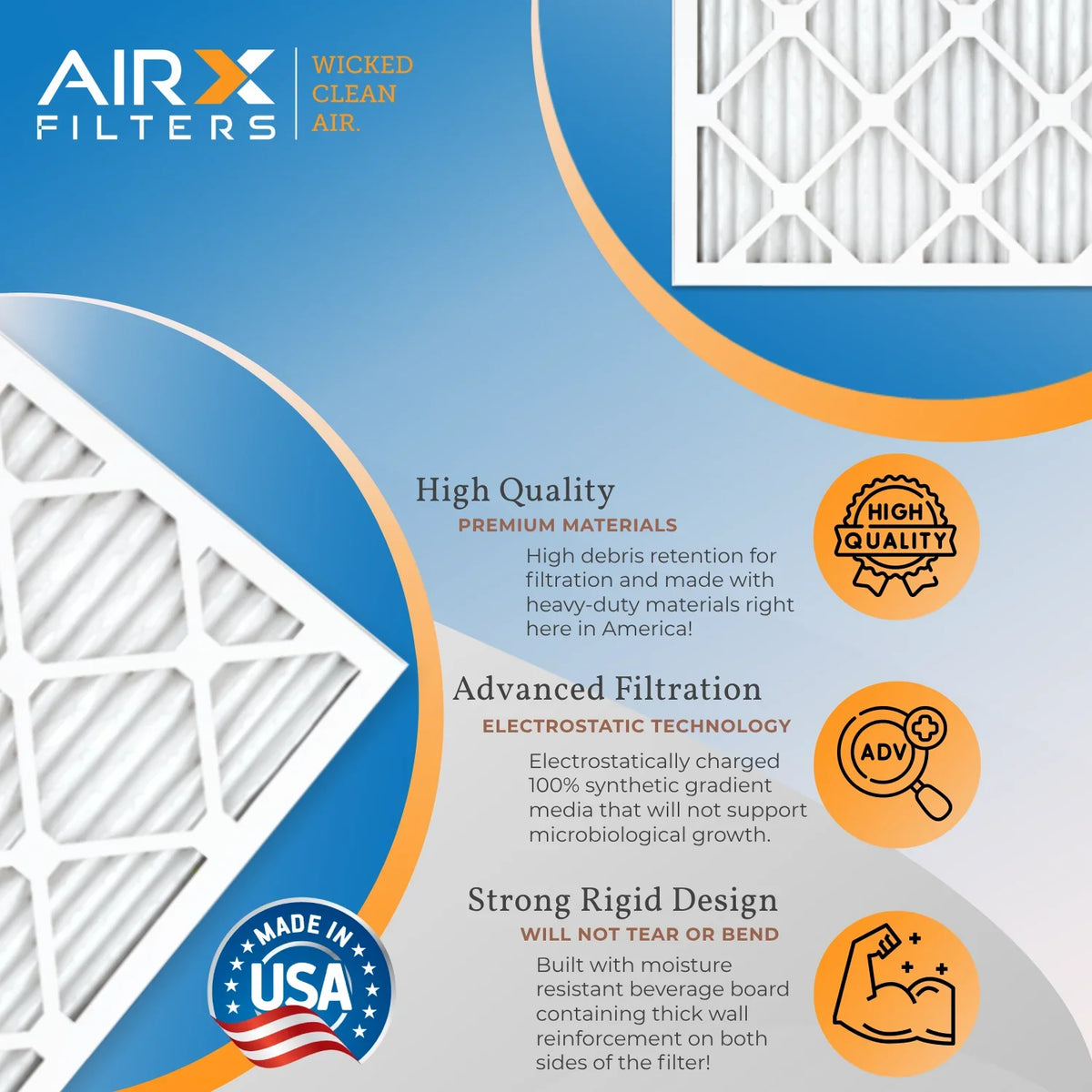16x25x1 Air Filter  11 Comparable to  1000,  1200 &  7 Electrostatic Pleated Air Conditioner Filter 4 Pack  Premium  Made 16x25x1 Furnace Filters by     .