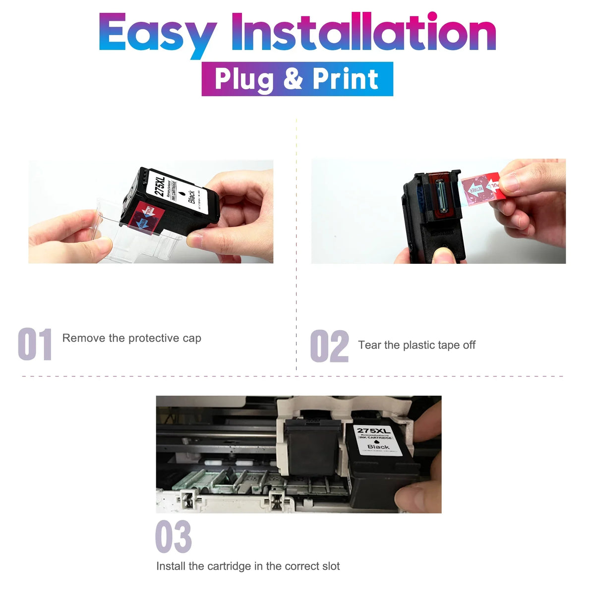 275XL 276XL Ink Cartridge Replacement for Canon -275 -276 275 276 Combo  Compatible with Canon        Printer(2 Black, 2 Color)